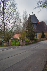 Evangelische Dorfkirche, Kirche, Kirchturm, Dorfstraße Löberschütz, Thüringen, Deutschland