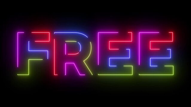 Free colored text. Laser vintage effect. Infinite loopable