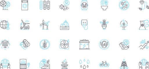 Bio fuel linear icons set. Ethanol, Biodiesel, Algae, Biomass, Renewable, Sustainable, Crop line vector and concept signs. Cellulosic,Feedstock,Green outline illustrations
