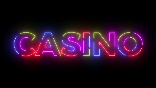 Casino colored text. Laser vintage effect. Infinite loopable