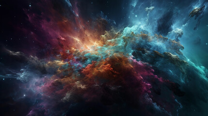 Fototapeta na wymiar space nebula. galaxy background. Generative AI
