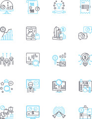 Entrepreneurial venture linear icons set. Ambition, Creativity, Innovation, Resilience, Efficacy, Adaptability, Ingenuity line vector and concept signs. Resourcefulness,Persistence,Risk-taking outline