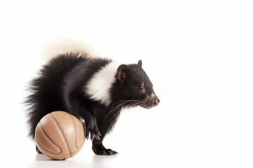 Skunk Basketball Star Playing Basketball With Copyspace Generative AI