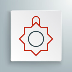 Line Christmas toy icon isolated on white background. Merry Christmas and Happy New Year. Colorful outline concept. Vector