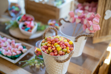 Fototapeta na wymiar Display of delicious sweets and trinkets