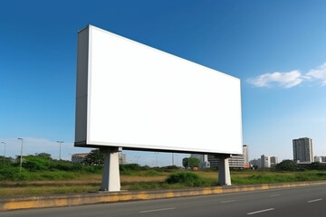 Banner billboard mockup for advertising in city useful for design- AI Generative
