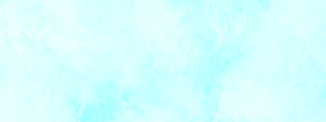 Blue watercolor sky background with white clouds illustration. Soft white clouds in light blue sky watercolor background.