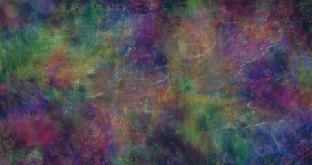 Messy abstract rich deep multicoloured arty grunge background - rustic rough slightly shiny wet rock texture with warm tones artistic background 
