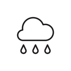Rain vector icon. Cloud flat sign design. Rainy cloud symbol. Rainfall pictogram. UX UI icon