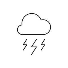 Cloud vector icon. Storm flat sign design. Lightning cloud vector icon. Weather symbol pictogram. UX UI icon