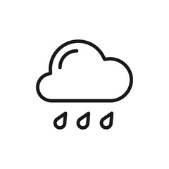 Rain vector icon. Cloud flat sign design. Rainy cloud symbol. Rainfall pictogram. UX UI icon