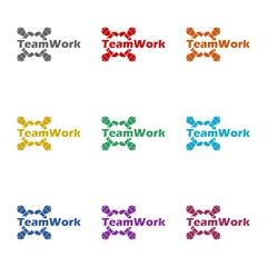 Fototapeta na wymiar Team work logo icon isolated on white background. Set icons colorful