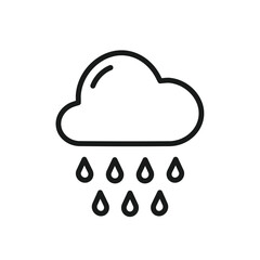 Rain vector icon. Cloud flat sign design. Rainy cloud symbol. Rainfall pictogram. UX UI icon