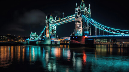 Tower Bridge. London. Breathtaking travel destination place. Generative AI