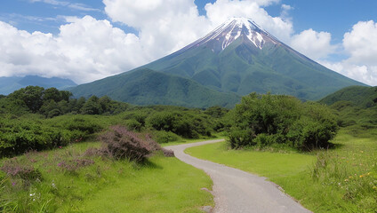 Naklejka premium 富士山の見える風景