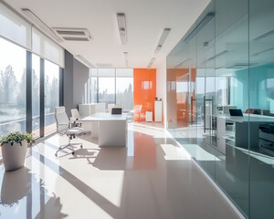 Fototapeta na wymiar Modern co-working office interior