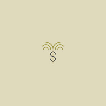 Palm logo for your design. Palm trees. Palm vector illustration. Icon sign. Modern palm tree logo with a snake.