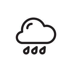 Rain vector icon. Cloud flat sign design. Rainy cloud symbol. Rainfall pictogram. UX UI icon