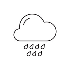 Rain vector icon. Cloud flat sign design. Rainy cloud symbol. Rainfall pictogram. UX UI icon