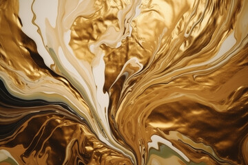 Płynne złoto - tekstura, tapeta, tło - Liquid gold - texture, wallpaper, background - AI Generated