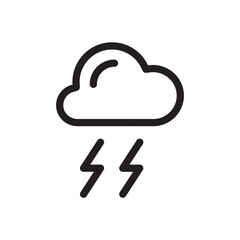 Cloud vector icon. Storm flat sign design. Lightning cloud vector icon. Weather symbol pictogram. UX UI icon