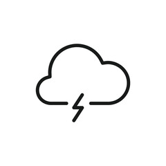 Cloud vector icon. Storm flat sign design. Lightning cloud vector icon. Weather symbol pictogram. UX UI icon