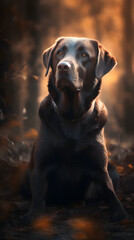 Fototapeta na wymiar Labrador dog photography poster mobile phone vertical background