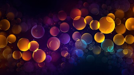 Bokeh Dots: Creating a Dreamy Atmosphere with Soft-focus, Glowing Violet and Yellow Dots - generative ai