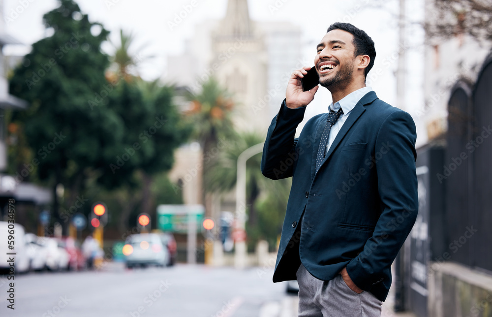 Poster build your own dreams or someone else will. a handsome young businessman standing in the city and us