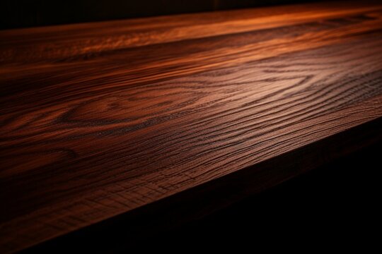 Beautiful mahogany wood in rich brown color. Generative AI