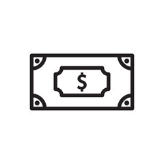 Money vector icon. Cash icon. Cash flat sign design. Money symbol. Cash outline icon. Dollar pictogram. UX UI icon