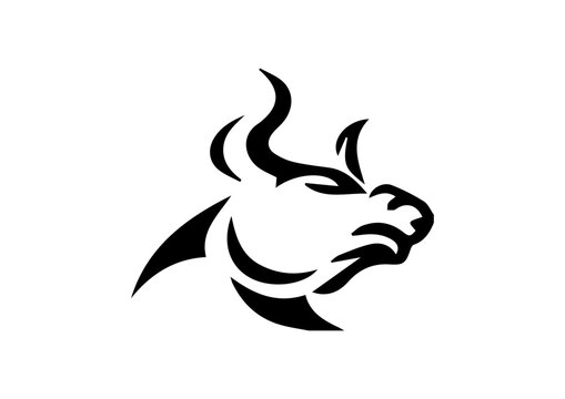 vector bull animal logo icon drawing design
