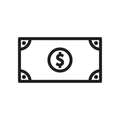 Money vector icon. Cash icon. Cash flat sign design. Money symbol. Cash outline icon. Dollar pictogram. UX UI icon