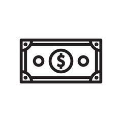 Money vector icon. Cash icon. Cash flat sign design. Money symbol. Cash outline icon. Dollar pictogram. UX UI icon