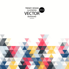 Triangle geometric pastel seamless repeating background and pattern. Colors of green, pinks and blues. eps 10