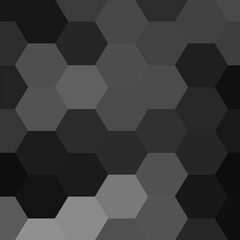 Dark gray hexagonal texture tech background, black, 3d rendering illustration. eps 10