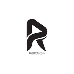 Letter P R or R P modern shape unique business branding logo