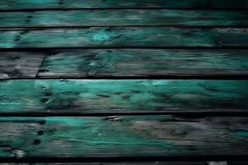 Obraz premium Green wooden planks background. Wooden texture. Green wood texture. Wood plank background