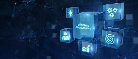 Employee engagement and team motivation. Business, Technology, Internet and network concept. 3d illustration