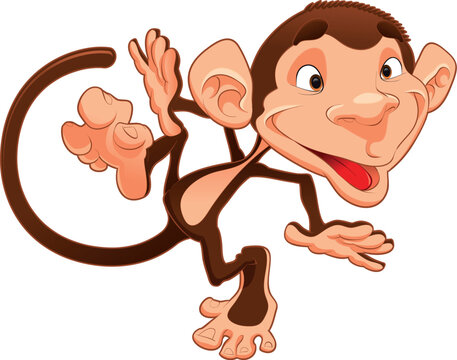 Funny monkeys. Cartoon and vector character