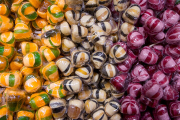 assortment of sweet colorful lollipops