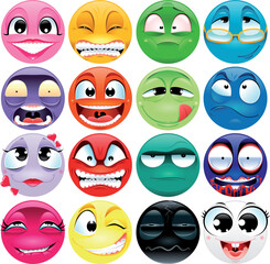 Group of expression. Funny vector and cartoon elements.