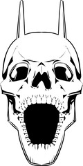 Demon skull. Vector horror illustration, isolated object