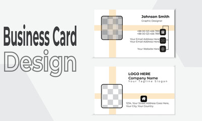 Design for business cards. Twofold-sided business card format current and clean style.