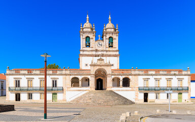 Nazare catholic church in Nazare, Portugal - obrazy, fototapety, plakaty