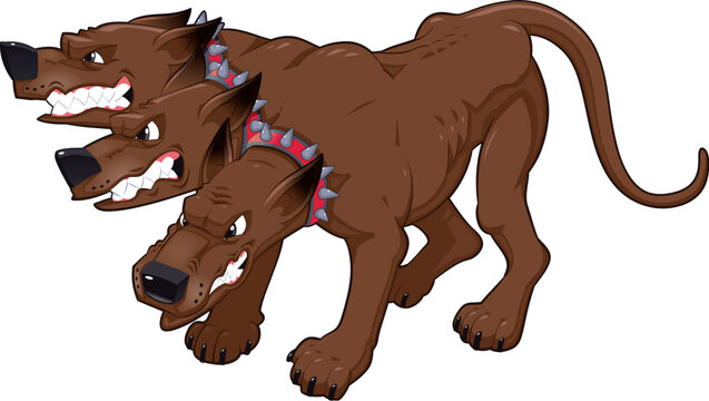 Cerberus. Vector isolated character.