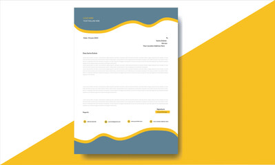 Fototapeta premium Layout with Yellow Accents Letterhead 