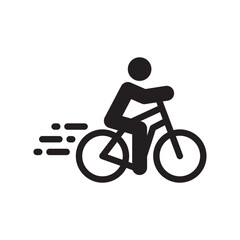 Obraz premium Bicycle vector icon. Bicycle flat sign design. Bicycle symbol pictogram. UX UI icon. Man on bicycle icon
