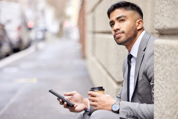 Never make a thoughtless move. a handsome young businessman traveling through the city on his morning commute into work.