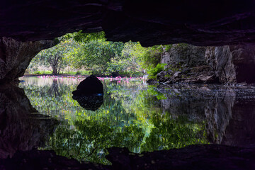 Cave at Tam Coc UNESCO World Heritage Site, renowned for its boat cave tours in Vietnam